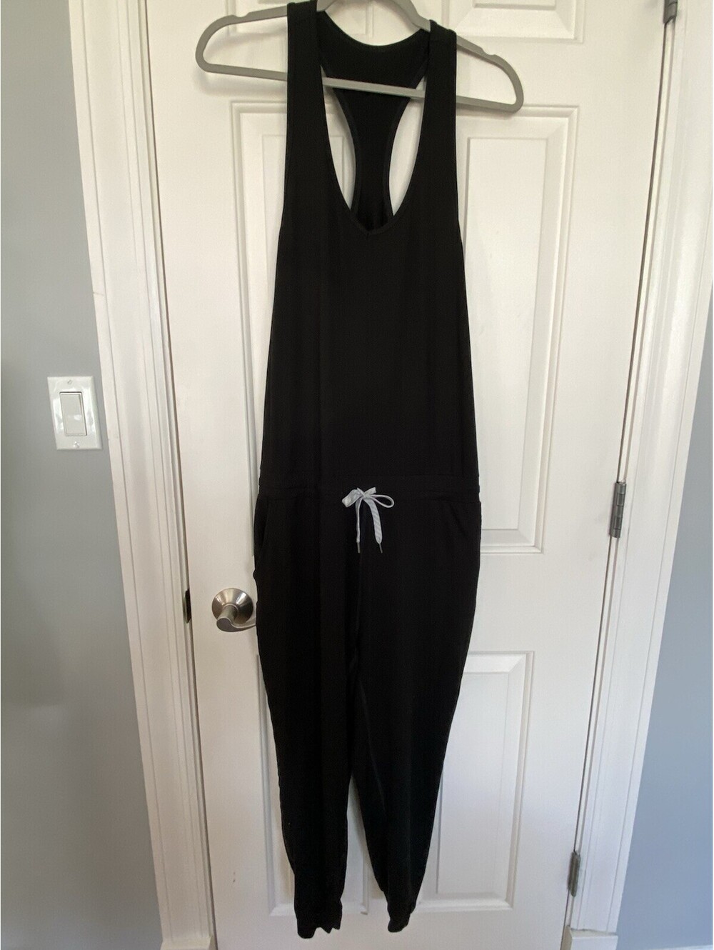 Vuori Womens Jumpsuit Romper Lux Harem Black Size Large Tank Jogger Pockets